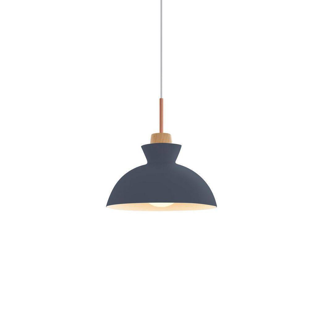 RRTYO Matisse 1-Light Blue Single Dome Pendant Light with Metal Shade