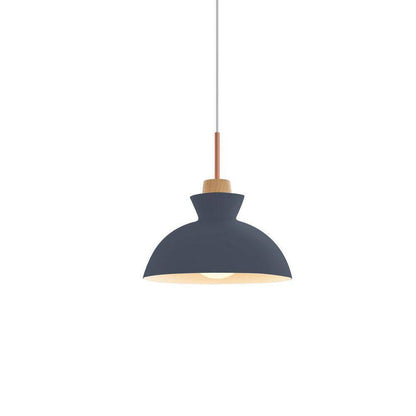 RRTYO Matisse 1-Light Blue Single Dome Pendant Light with Metal Shade