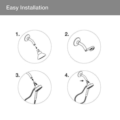 KOHLER Lively 4-Spray Wall Mount Handheld Shower Head in Vibrant Brushed Nickel