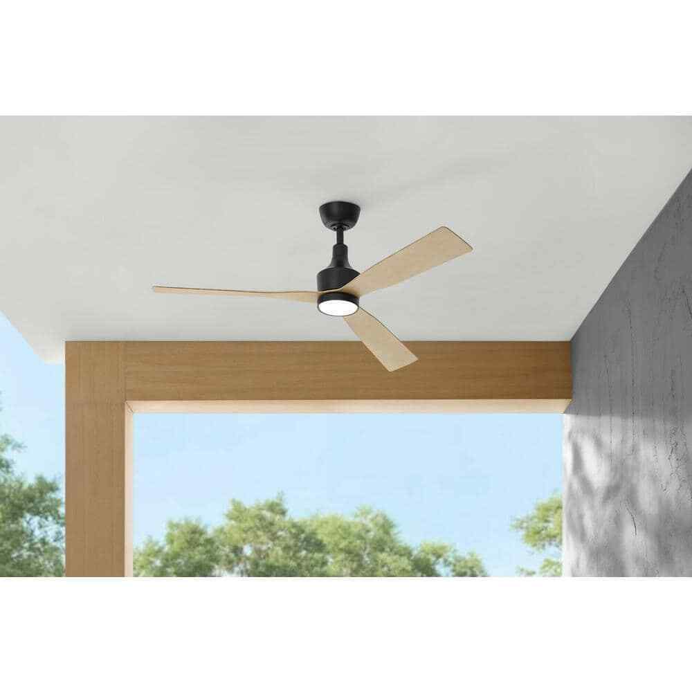 Home Decorators Ryland 52 in. LED Indoor/Outdoor Matte Black Smart Ceiling Fan