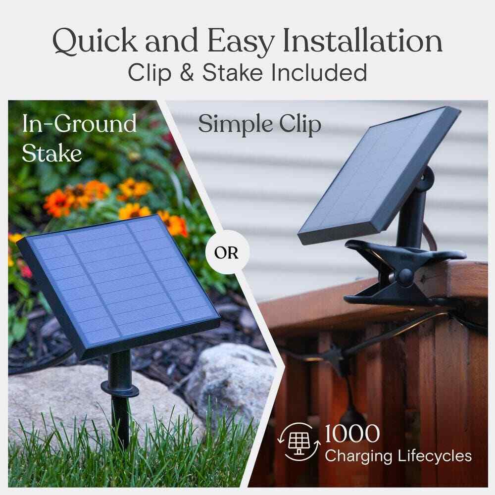 Brightech Ambience Pro 15-Light 48' Solar 1W 2700k LED S14 Hanging String-Light