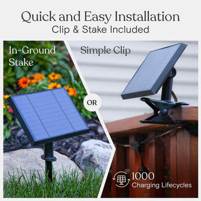 Brightech Ambience Pro 15-Light 48' Solar 1W 2700k LED S14 Hanging String-Light