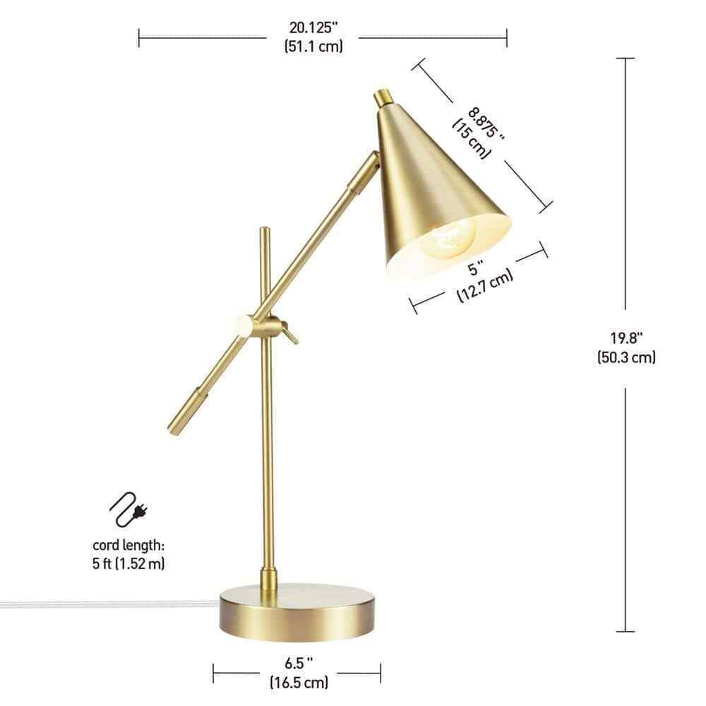 Novogratz x Globe Electric Tacoma 18 in. Matte Brass Balance Arm Desk Lamp 52887