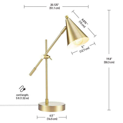 Novogratz x Globe Electric Tacoma 18 in. Matte Brass Balance Arm Desk Lamp 52887