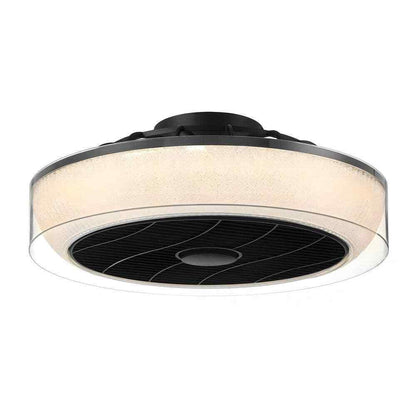 Hampton Bay Pompton 20 in. Integrated LED Indoor Remote Control in Black w/ CCT