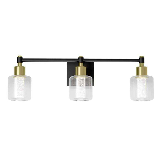 Artika Champagne Globe 3 Light Black & Gold Modern Integrated LED Vanity Light