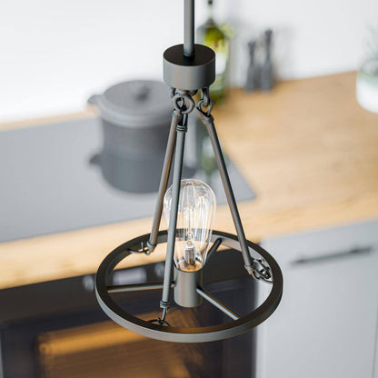 Hampton Bay Stratton 1-Light Black Mini Pendant with No Shade HDP00006