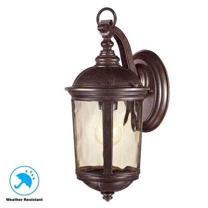 Home Decorators Leeds 16 in. Mystic Bronze 1-Light Outdoor Wall Sconce