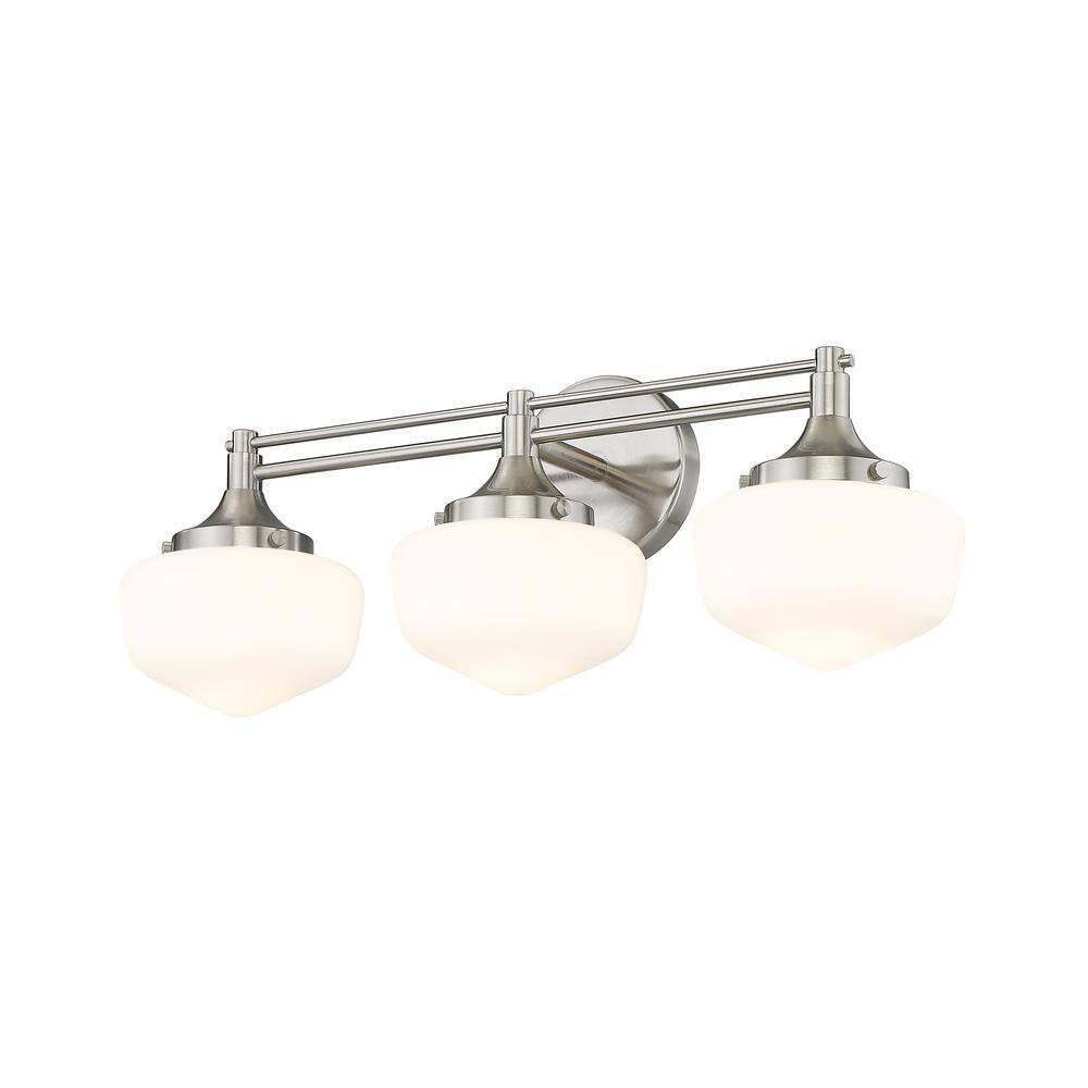 Home Decorators Collection Maybry 22.20 in. 3-Light Brushed Nickel Vanity Light