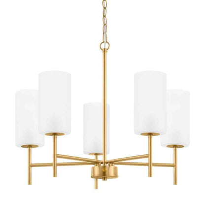 Home Decorators Florabelle Chandelier modern gold brass finish w/ glass shades