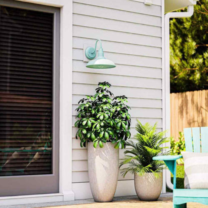 Home Decorators Bell Ridge 14 in. Green Outdoor Large Lantern Wall Sconce