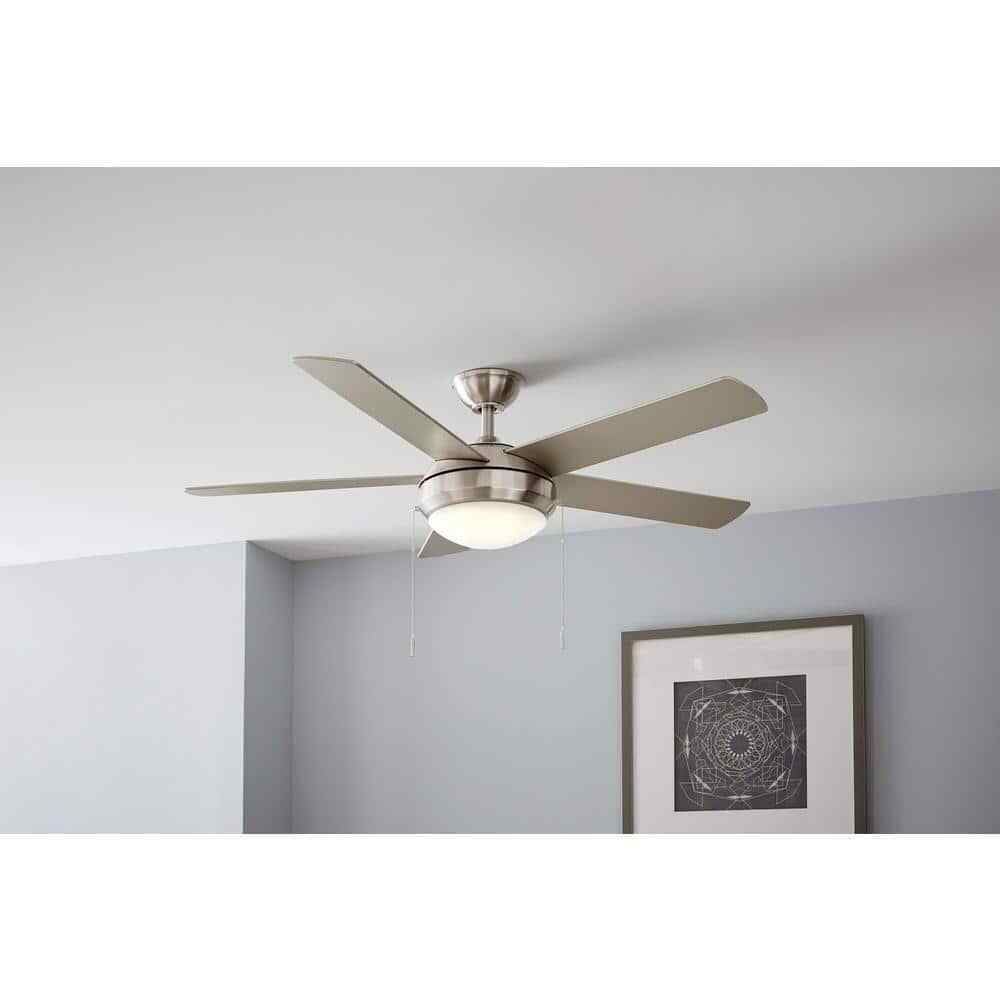Hampton Bay Claret 52 in. Indoor Brushed Nickel Ceiling Fan with Light Kit