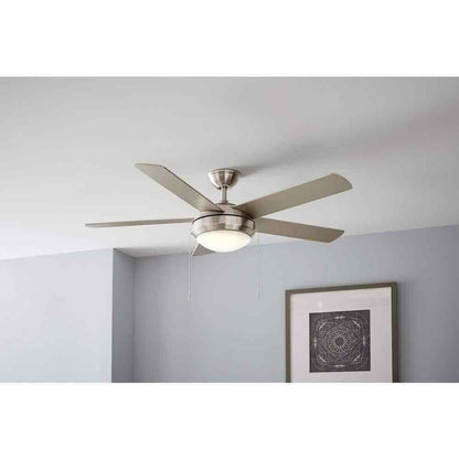 Hampton Bay Claret 52 in. Indoor Brushed Nickel Ceiling Fan with Light Kit