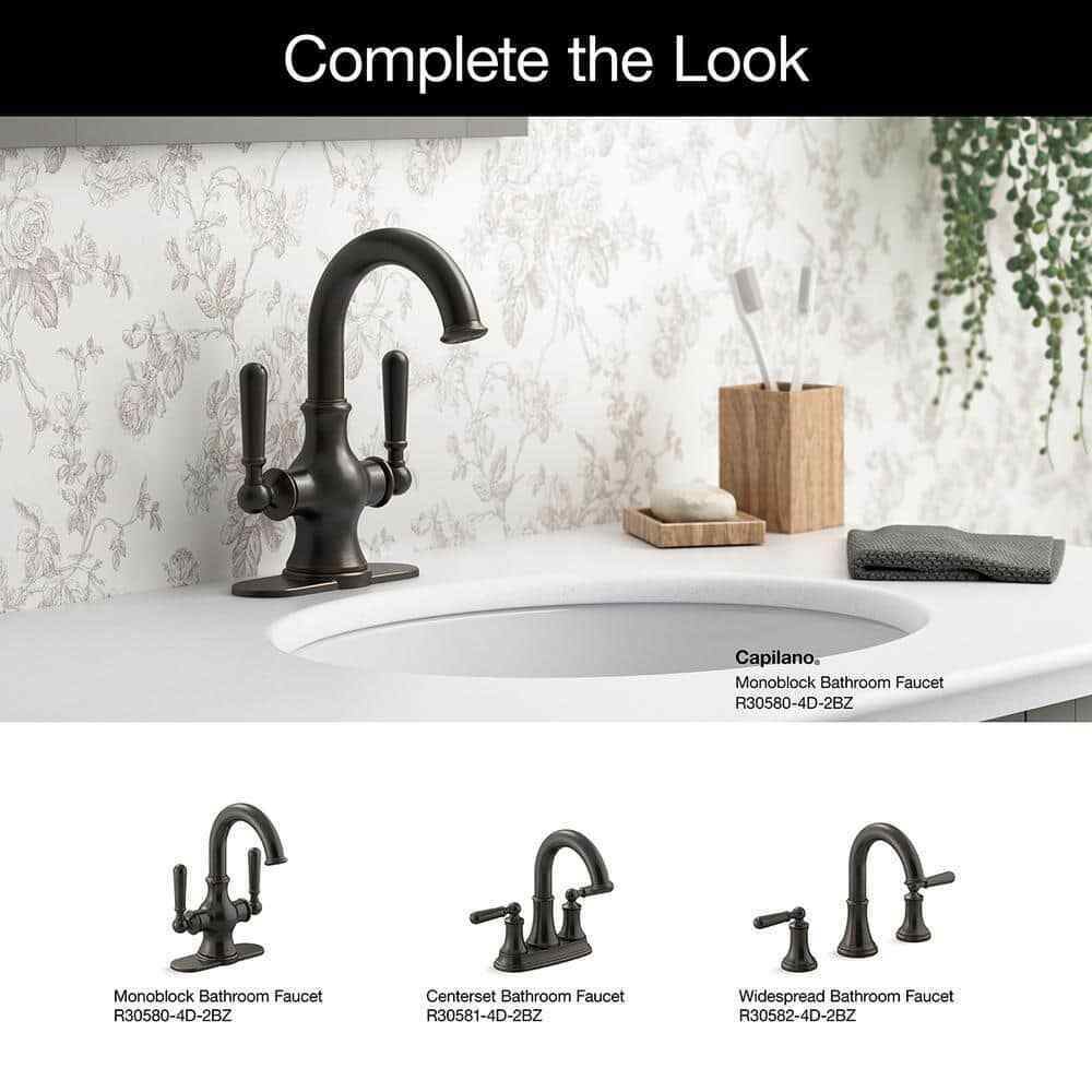 KOHLER Capilano Monoblock 2-Handle Single Hole 4 in. Centerset Bathroom Faucet