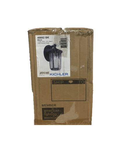 KICHLER Fairfield 11 in. 1-Light Black Outdoor Light Wall Sconce