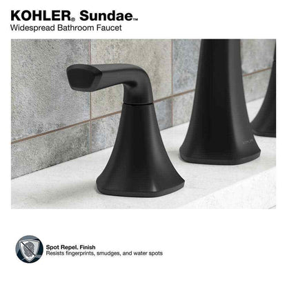 KOHLER Sundae 8 in. Widespread Double Handles Bathroom Faucet in Matte Black
