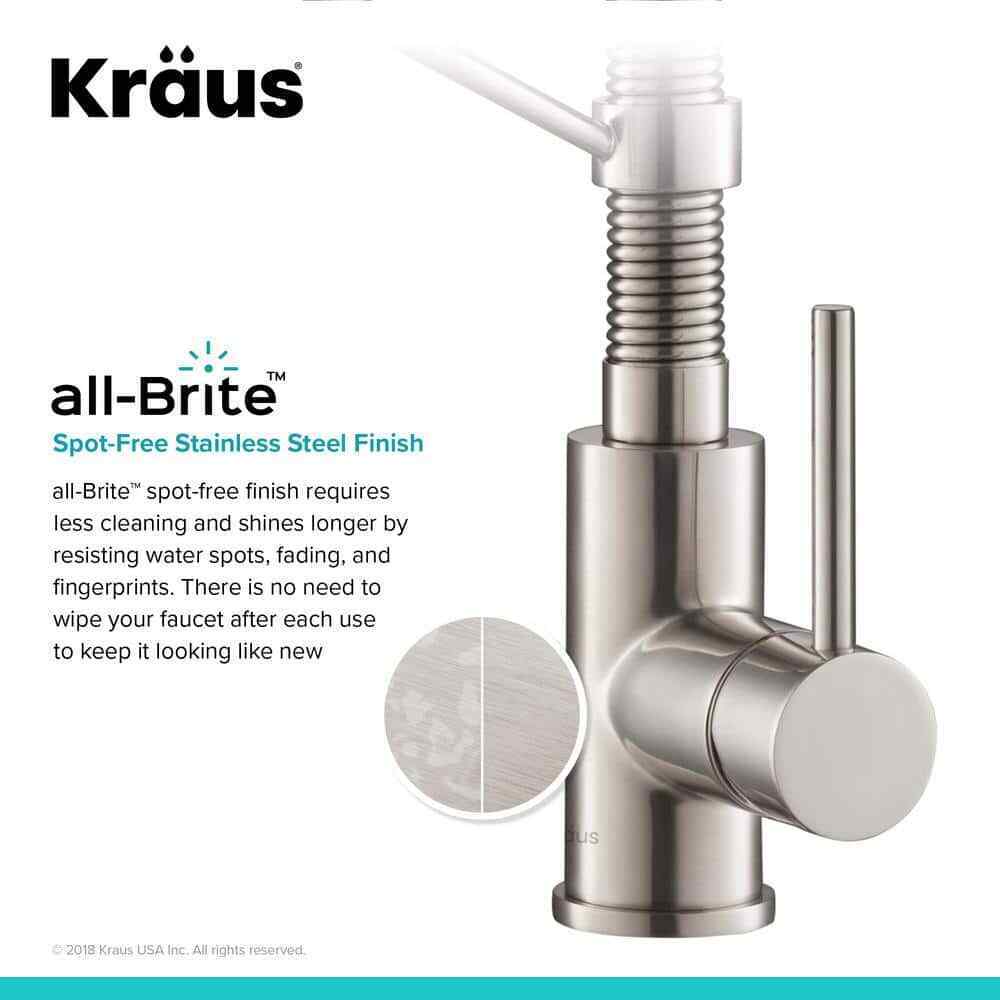 KRAUS Spot Free 18-Inch Kitchen Faucet w/ Dual Function Pull-Down Sprayhead