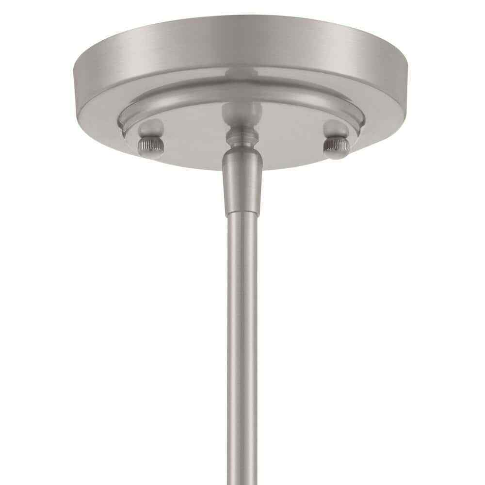 Hampton Bay Pavlen 1-Light Brushed Nickel Contemporary Hanging Mini Pendant