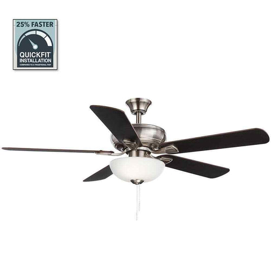 Hampton Bay Rothley II 52 in. Indoor LED Brushed Nickel Ceiling Fan w/ Light Kit