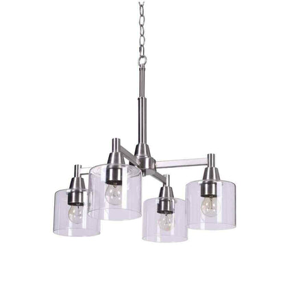 Hampton Bay Oron 4-Light Brushed Nickel Reversible Chandelier