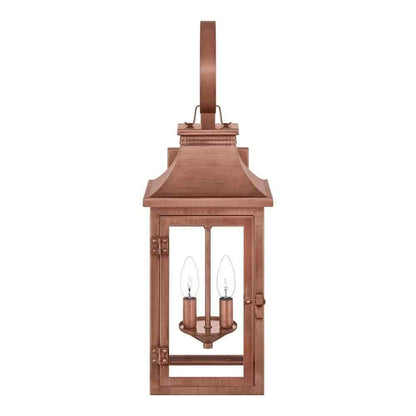 Hampton Bay Flaxton 24 in. Copper Outdoor Barn Wall Lamp w/ Clear Glass Shade