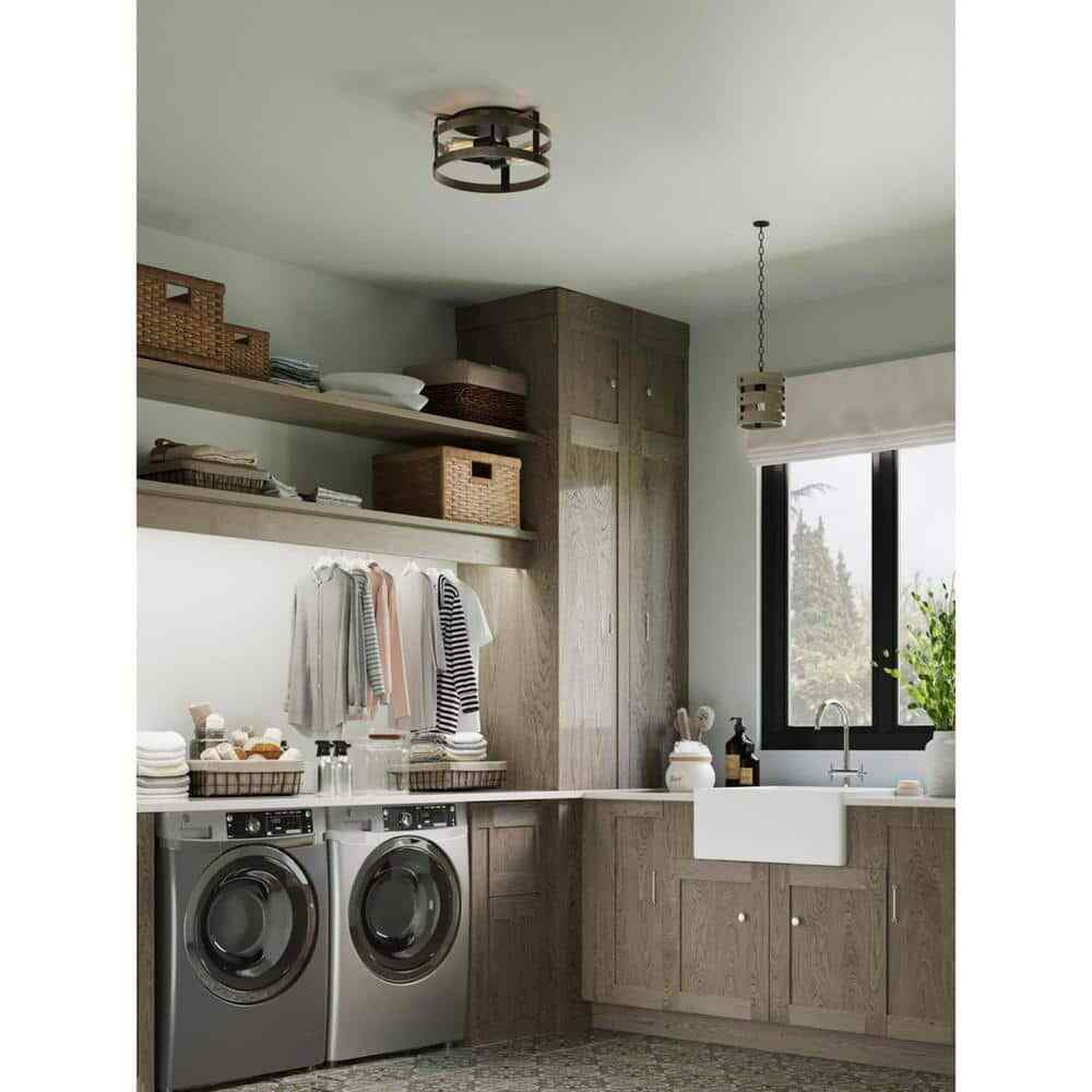 Progress Lighting Gulliver 8-1/2 in. 1-Light Graphite Coastal Drum Mini-Pendant