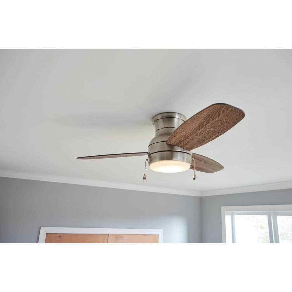 Home Decorators Ashby Park 44 in. LED Brushed Nickel Ceiling Fan w/ Light Kit