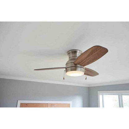 Home Decorators Ashby Park 44 in. LED Brushed Nickel Ceiling Fan w/ Light Kit