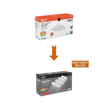 Commercial Electric Ultra Slim 6 in. Color Selectable Recessed LED Kit 4-Pack