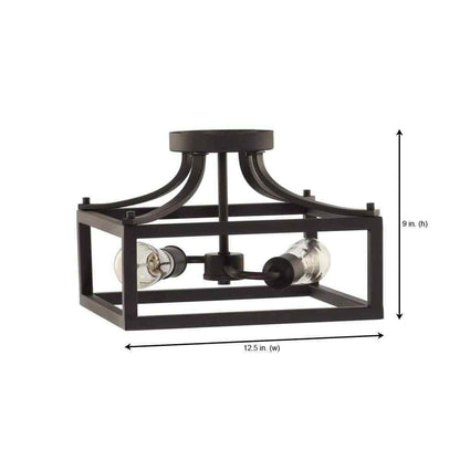 Hampton Bay Boswell Quarter 12-1/2 in. 2-Light Semi-Flush Mount Ceiling Light