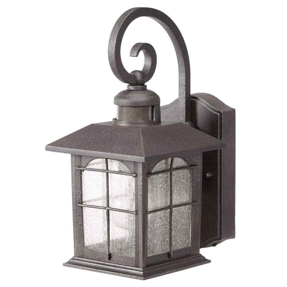 Home Decorators Brimfield Motion-Sensing Aged Iron Outdoor  Wall Sconce