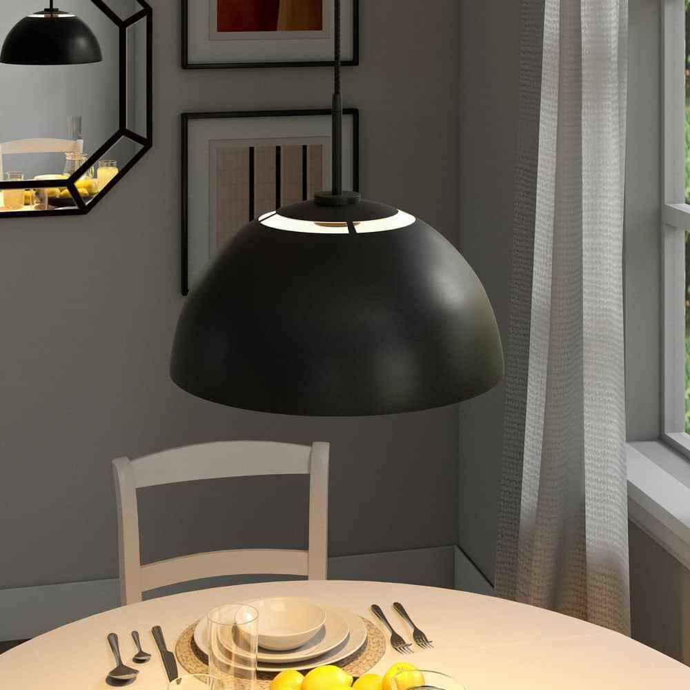 Meyer&Cross Jordyn 16 in. 1-Light Modern Matte Black Pendant with Metal Shade