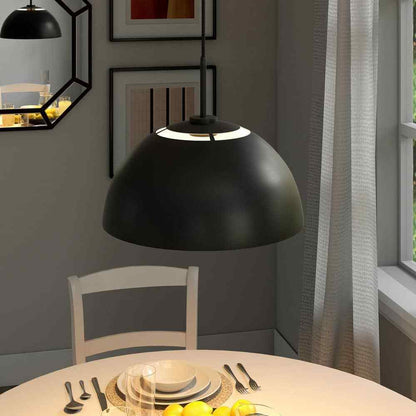 Meyer&Cross Jordyn 16 in. 1-Light Modern Matte Black Pendant with Metal Shade