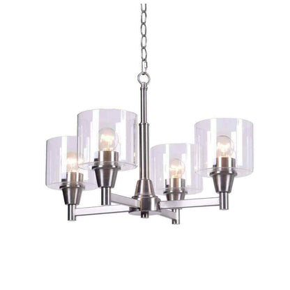 Hampton Bay Oron 4-Light Brushed Nickel Reversible Chandelier