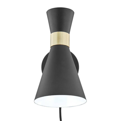 Light Society Beaker Plug-In Black Wall Sconce