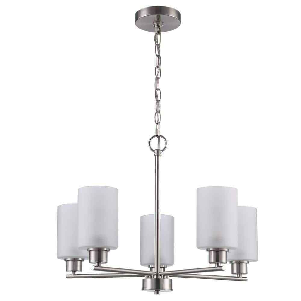 Monteaux Lighting Heath 5-Light Brushed Nickel Chandelier Light Fixture