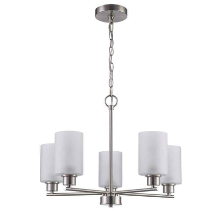 Monteaux Lighting Heath 5-Light Brushed Nickel Chandelier Light Fixture