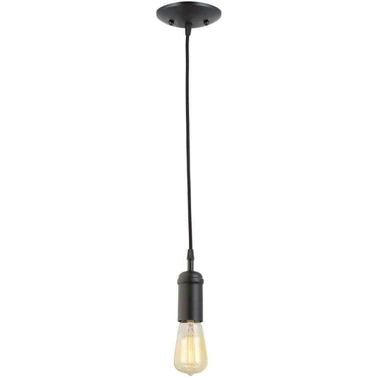 Globe Electric 1-Light Vintage Edison Matte Black Mini Pendant 64906