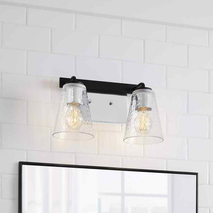 Home Decorators Westbrook 2-Light Matte Black Modern Bathroom Vanity Light