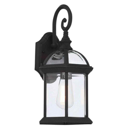 Bel Air Lighting Wentworth Small Black Outdoor Wall Light Fixture w/ Clear Glass
