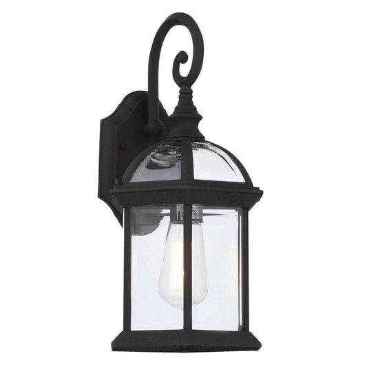 Bel Air Lighting Wentworth Small Black Outdoor Wall Light Fixture w/ Clear Glass