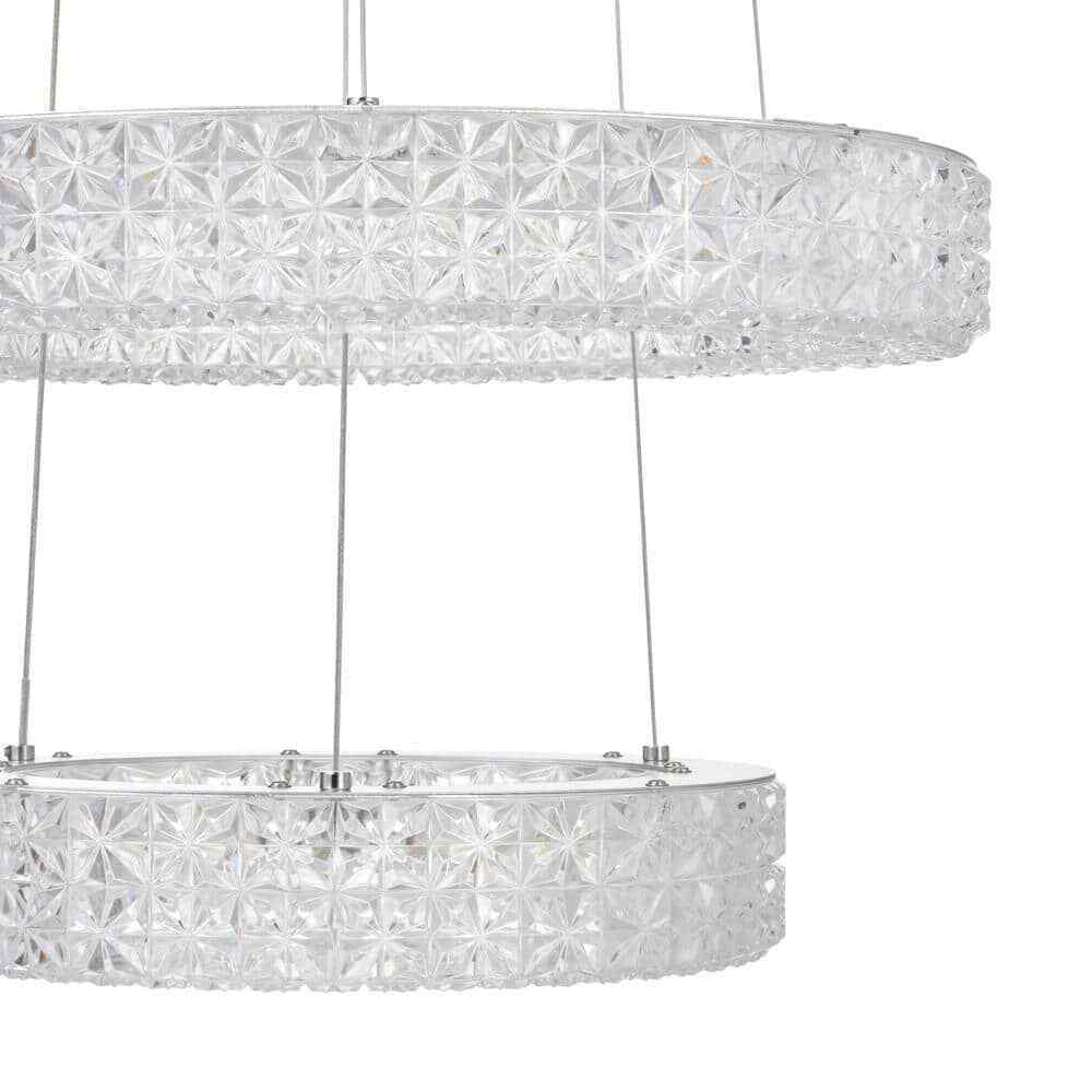 Home Decorators Wesley Park 150-Watt Integrated LED Chrome Pendant Hanging Light