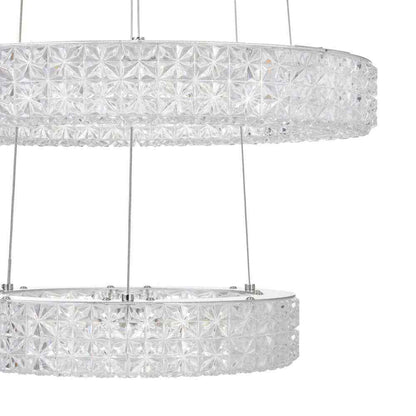 Home Decorators Wesley Park 150-Watt Integrated LED Chrome Pendant Hanging Light