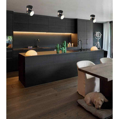 Eglo Hornwood Black and Wood Matte Black/Cream Cylindrical Light Metal Shade
