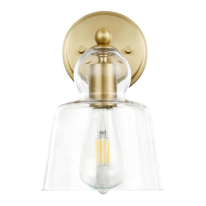 Light Society Riis 5 in. Brushed Brass/Clear Wall Sconce
