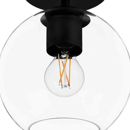 Hampton Bay Vista Heights 8 in. Matte Black Semi Flush Mount Ceiling Light
