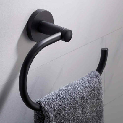 KRAUS Elie Bathroom Towel Ring in Matte Black KEA-18825MB
