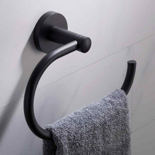 KRAUS Elie Bathroom Towel Ring in Matte Black KEA-18825MB