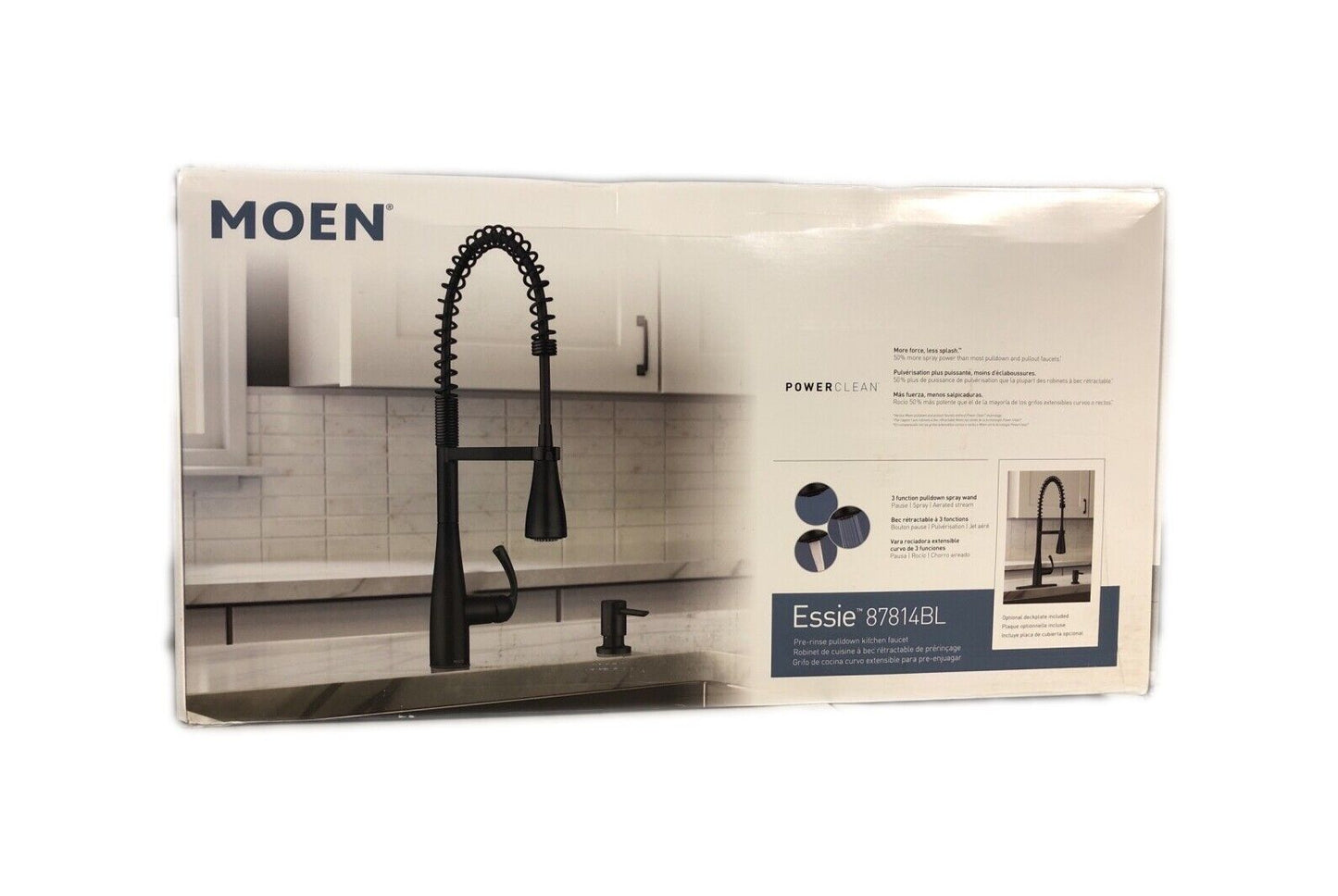 MOEN Essie Spring Single-Handle Pull-Down Sprayer Kitchen Faucet Matte Black