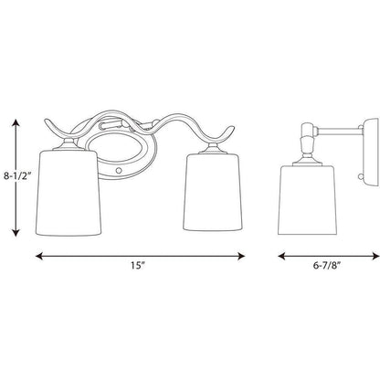 Progress Lighting Inspire 2-Light Brushed Nickel Etched Glass Bath Vanity